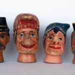 Kasperpuppen aus Holz, circa 1950-60. Vor. 