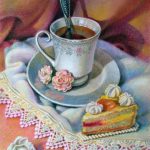 Five o'clock tea, 24x32, Pastell