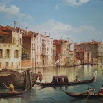 Kanal  Freie Kopie des Gemäldes von Giovanni Antonio Canal (Canaletto), 50x70, Acryl